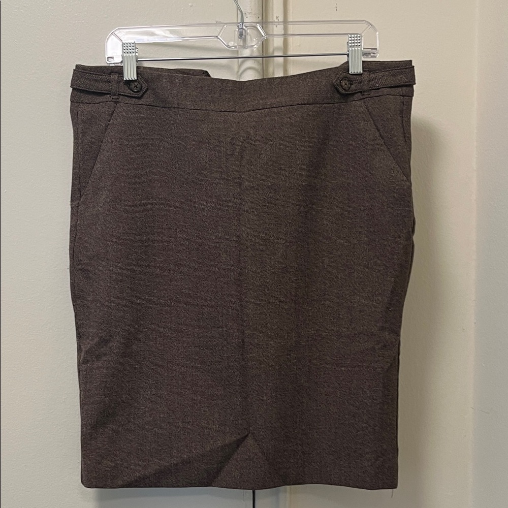 Van Heusen Dark Brown Pencil Skirt